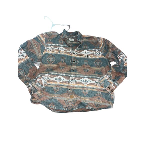 Mens Large Western Aztec button down 100%cotton - Picture 3 of 7